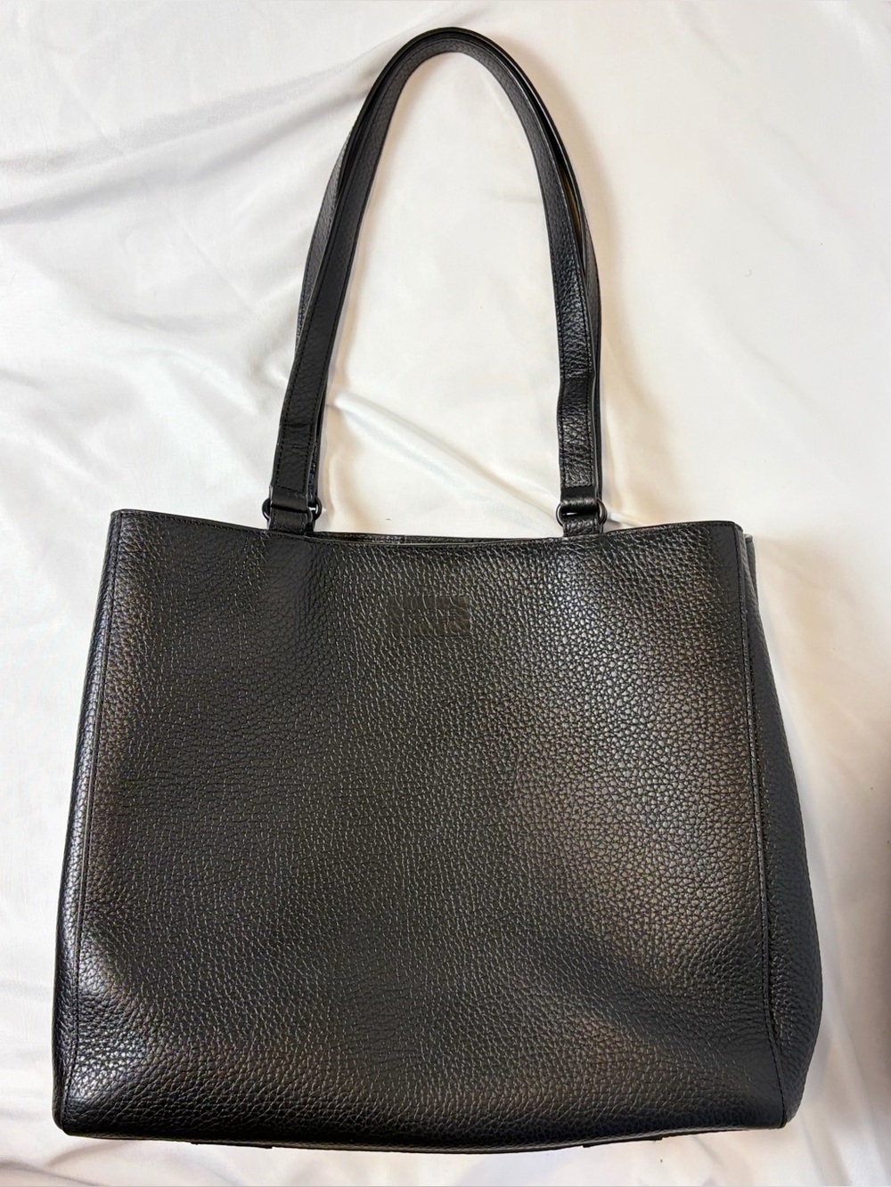 Dagne Dover Medium Allyn Tote Onyx Black Leather Laptop Work Bag